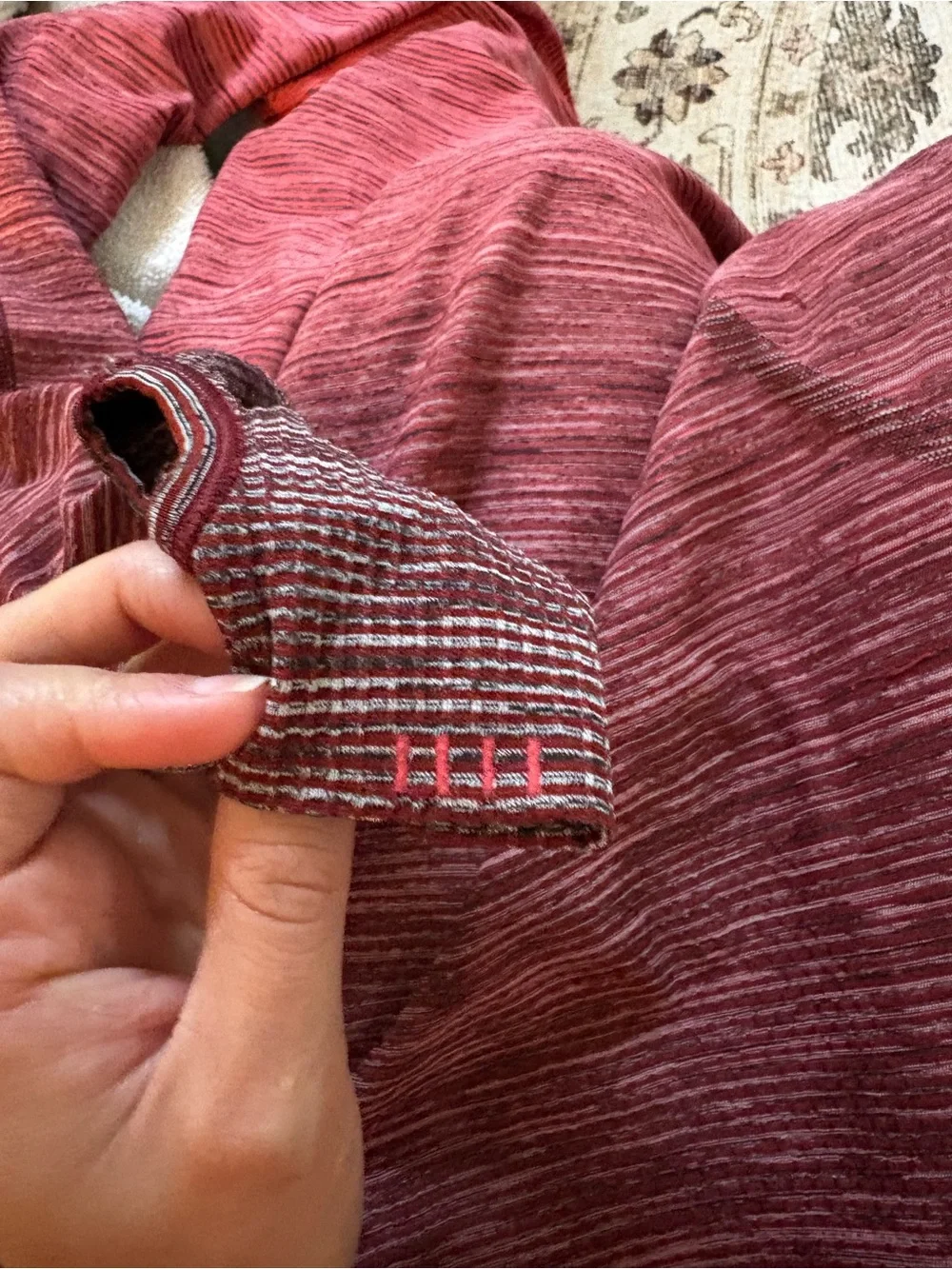 lululemon athletica Ombre Long-Sleeve Crew in Red and Burgundy